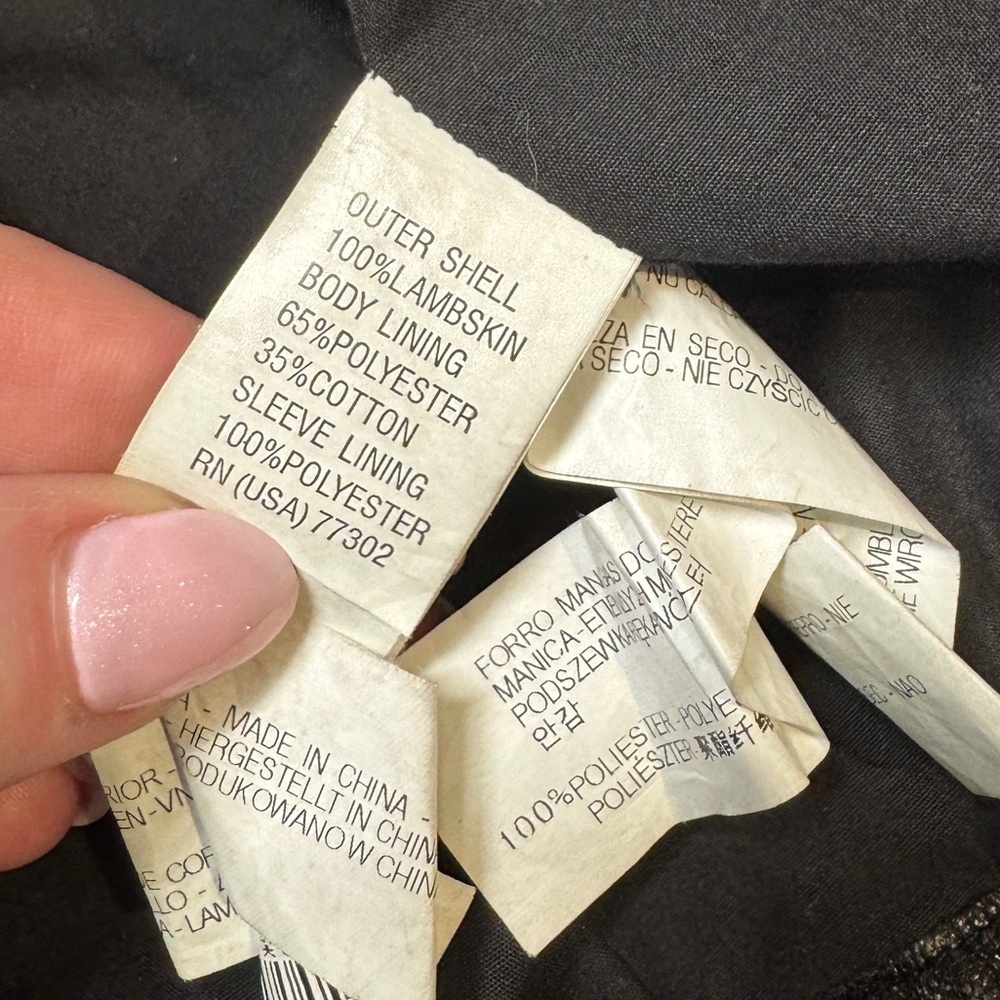 Rare Zara Black Lamb Leather Biker Moto Jacket size S - Picture 5 of 6